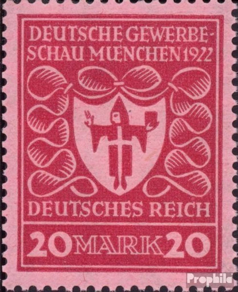 Briefmarken Deutsches Reich 1922 Mi 204a postfrisch Deutsche Gewerbeschau