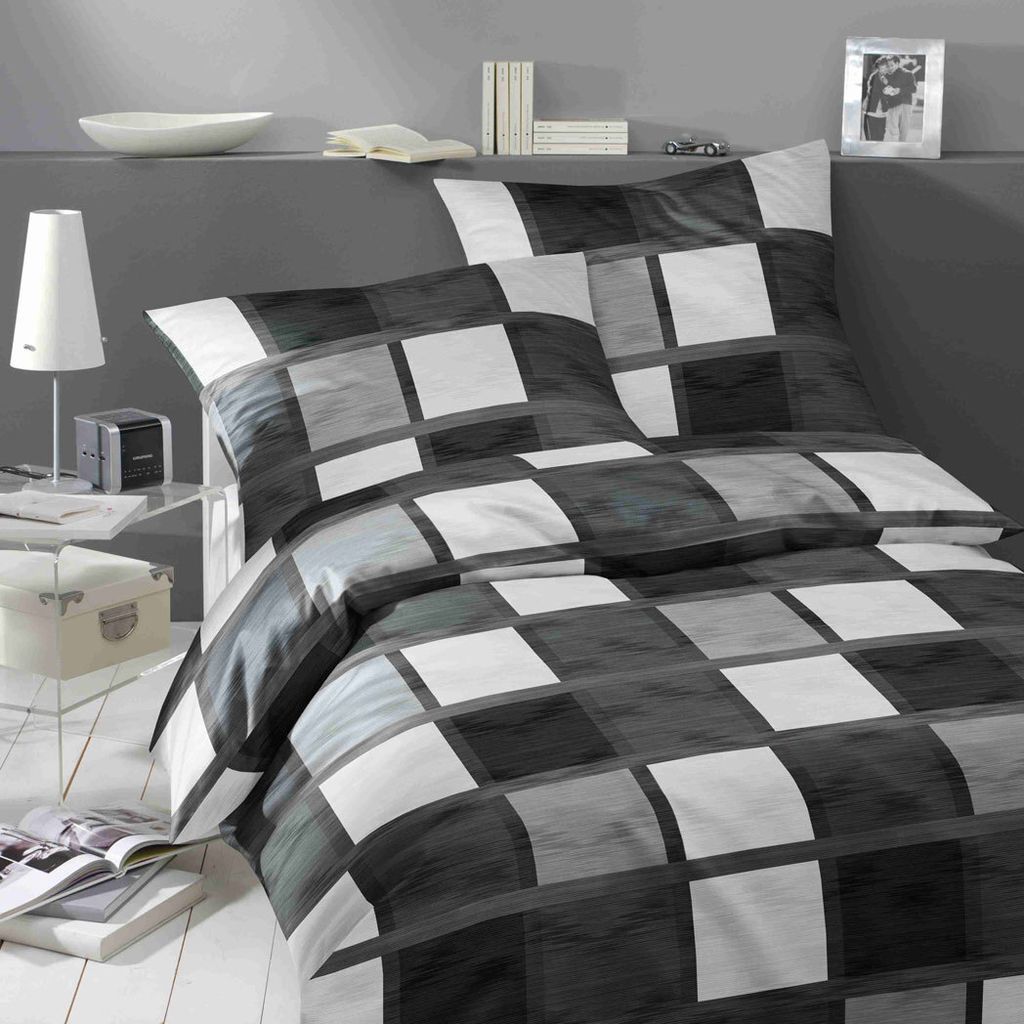 Traumschlaf Mako-Satin Bettwäschegarnitur Verso 240x220 cm + 2x 80x80 cm