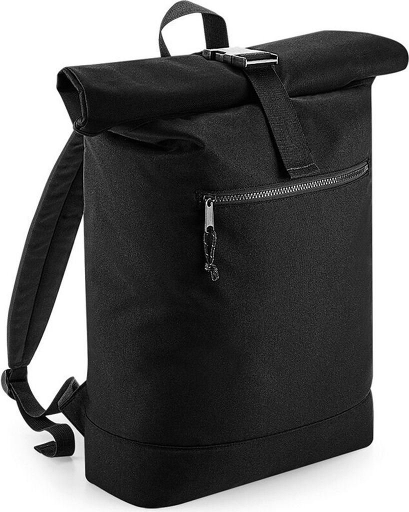 BagBase Uni Recycle Roll-Top Rucksack PC4045 (Einheitsgröße) (Schwarz)