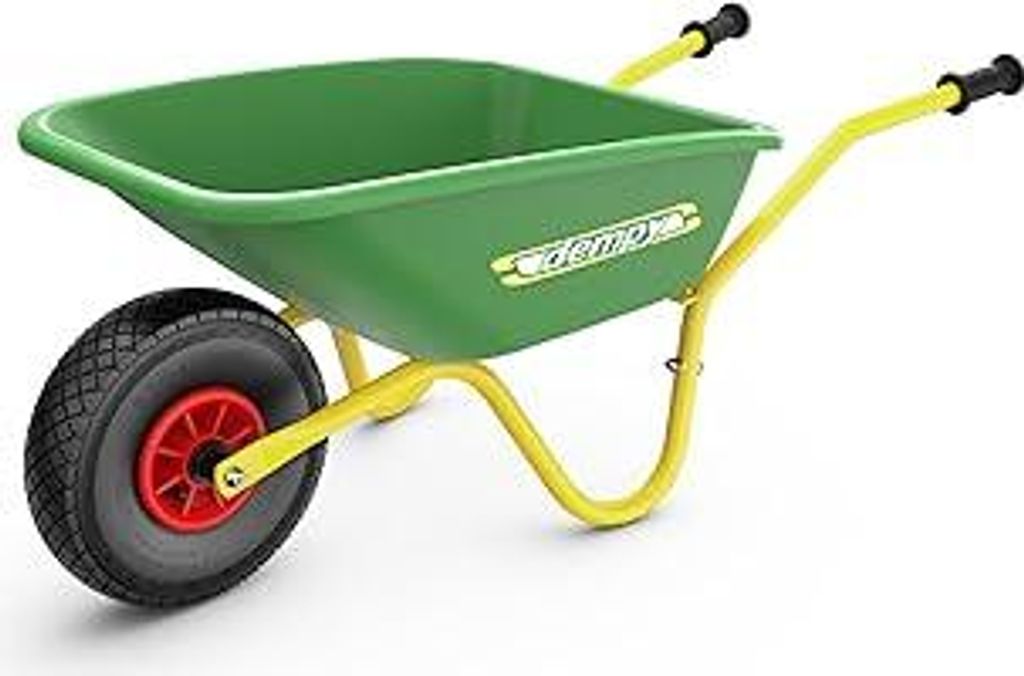 BERG Dempy Grün Kinder Schubkarre | Garten Schubkarre | max. Gewicht 40 kg | robuste Metallkonstruktion | wetterfest | ideal für Garten & Outdoor...