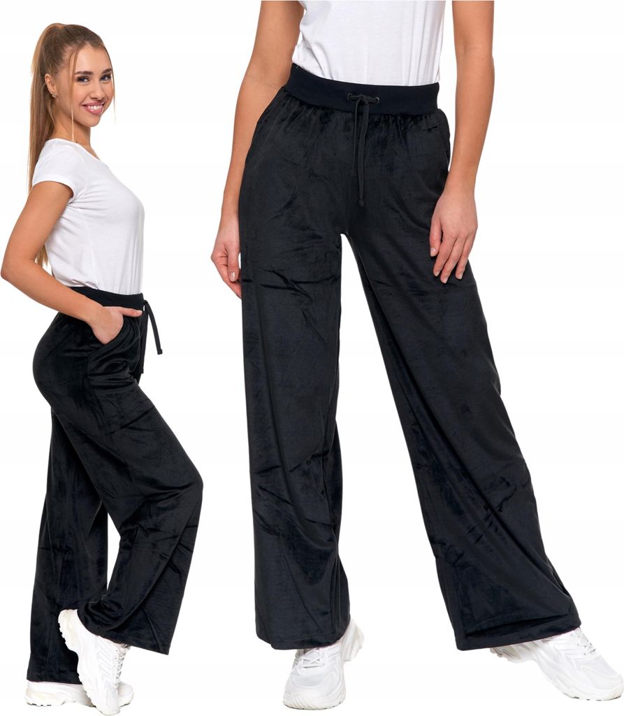 Damenhose Aus Samt Mit Weitem Bein, Hohe Taille, Taschen, Moraj 3Xl