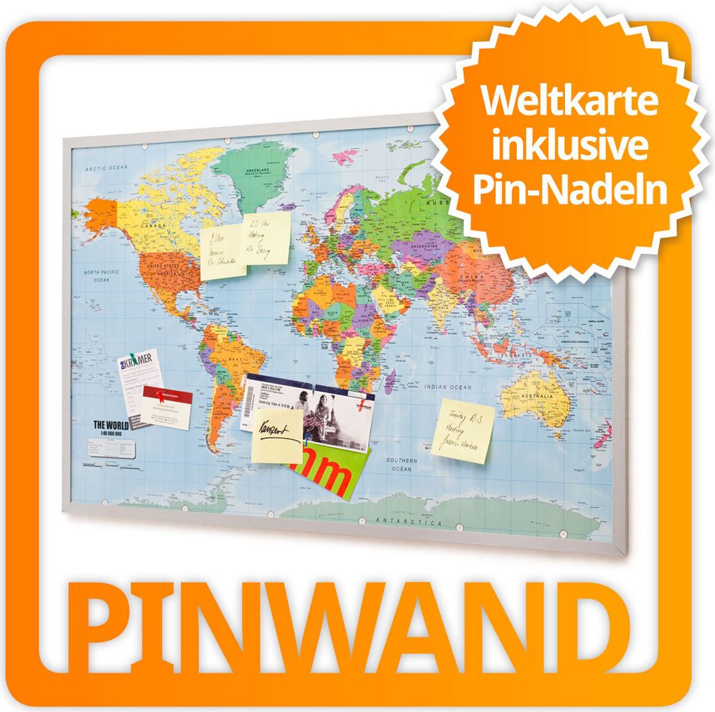 Pinnwand Weltkarte XXL