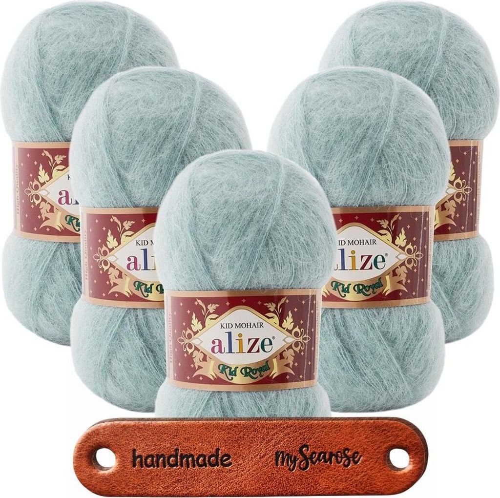 5 x ALIZE Kid Royal 50 463 Dark Mint mit Label