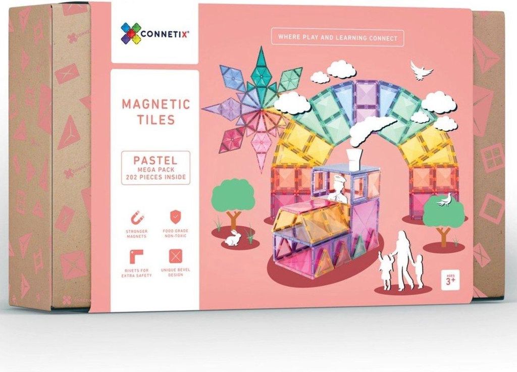 Connetix Magnetkacheln Pastell Mega Pack 202 Stück