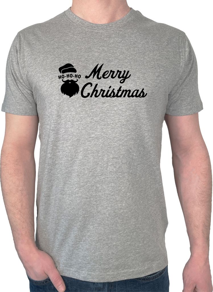 Huuraa Herren T-Shirt Ho Ho Ho Santa Merry Christmas L Sport Grey Bio Baumwolle Fairtrade Herrenshirt Geschenkidee