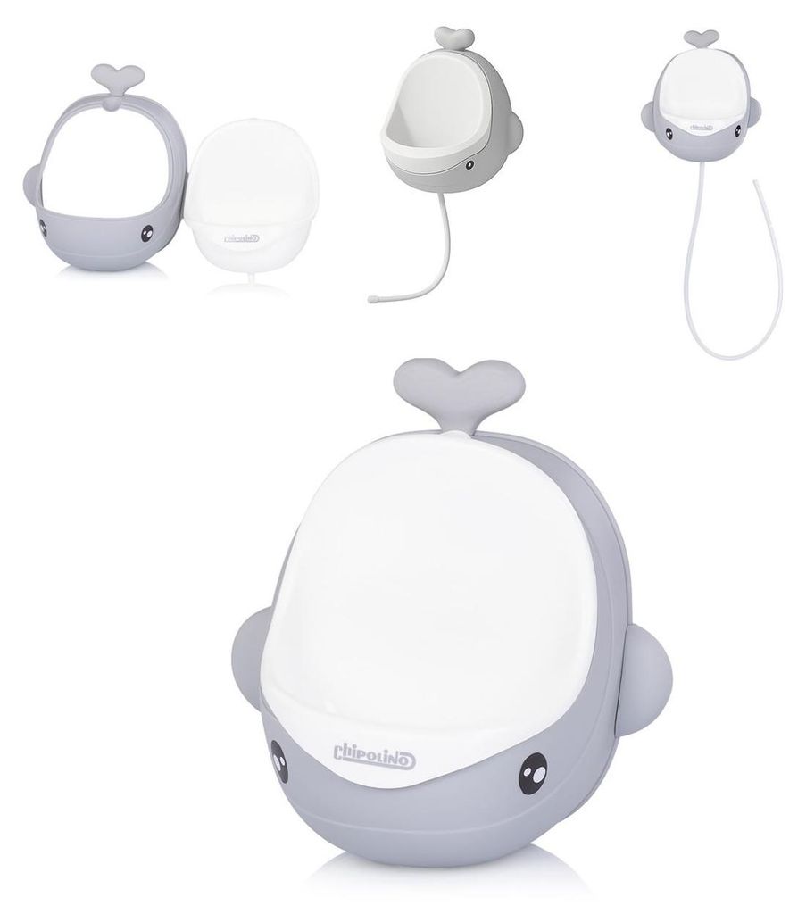 Chipolino Urinal Wal Toilettentrainer Behälter abnehmbar Spritzschutz ab 1 Jahr grau