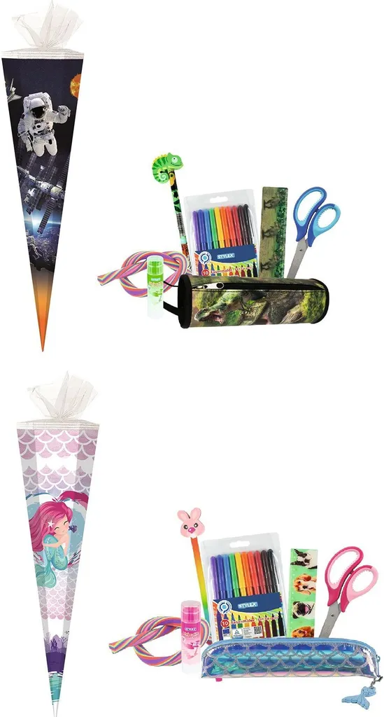Set de rentrée scolaire complet 7 accessoires avec cartable de 50 cm