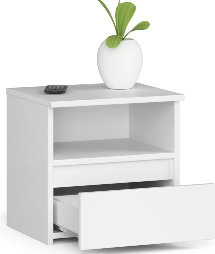 Meuble de rangement pour petits espaces - Commode blanche 1 tiroir compacte - 2