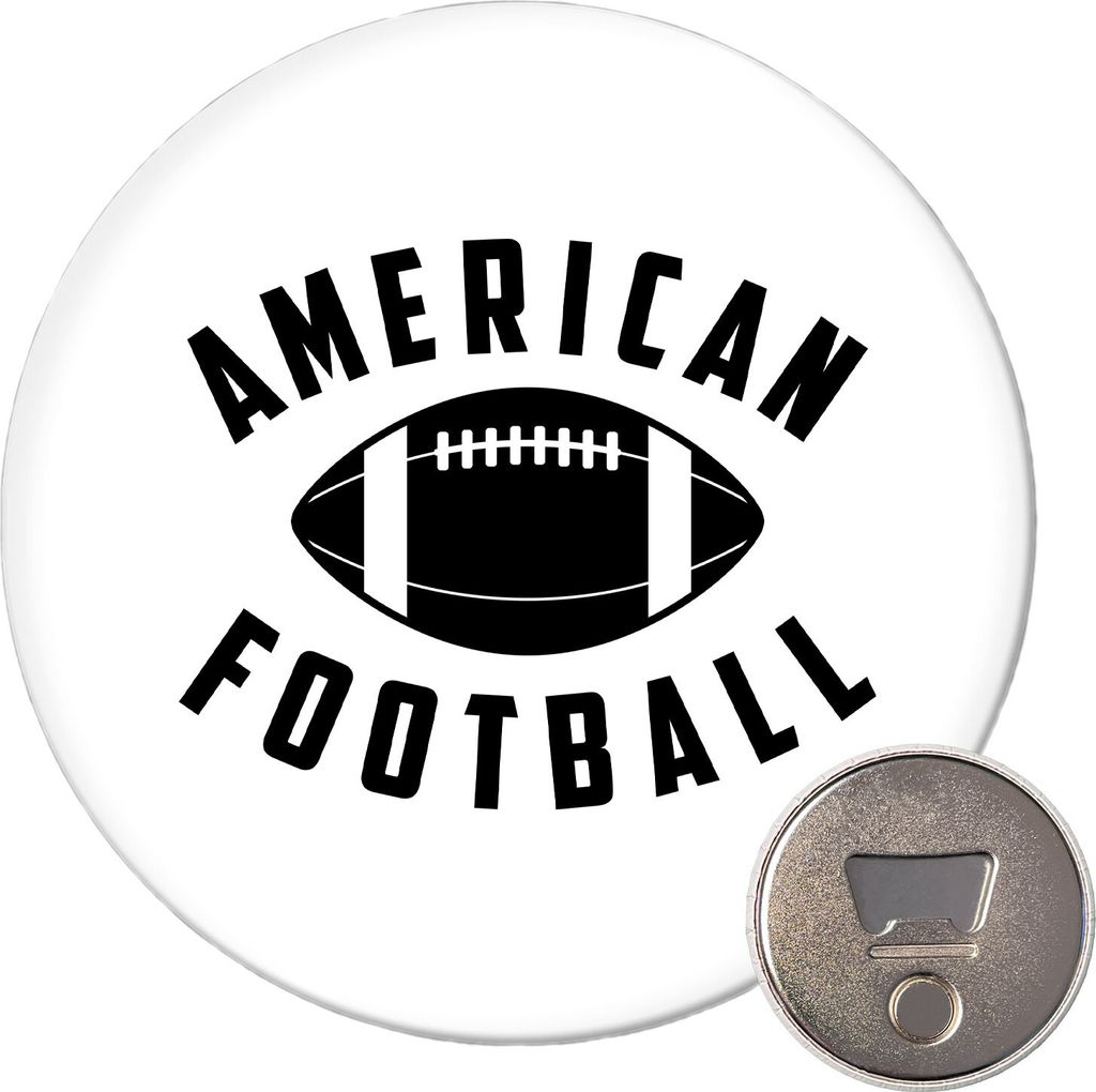 Huuraa Magnet American Football Ball 59mm Kühlschrankmagnet rund Flaschenöffner Geschenkidee