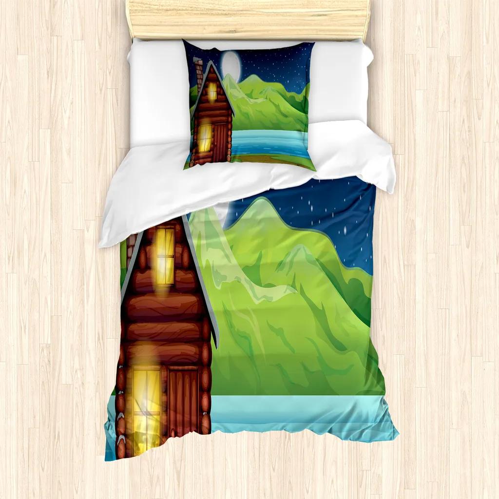 Copripiumino ABAKUHAUS 135x200 Singolo Multicolore Notte sul Fiume