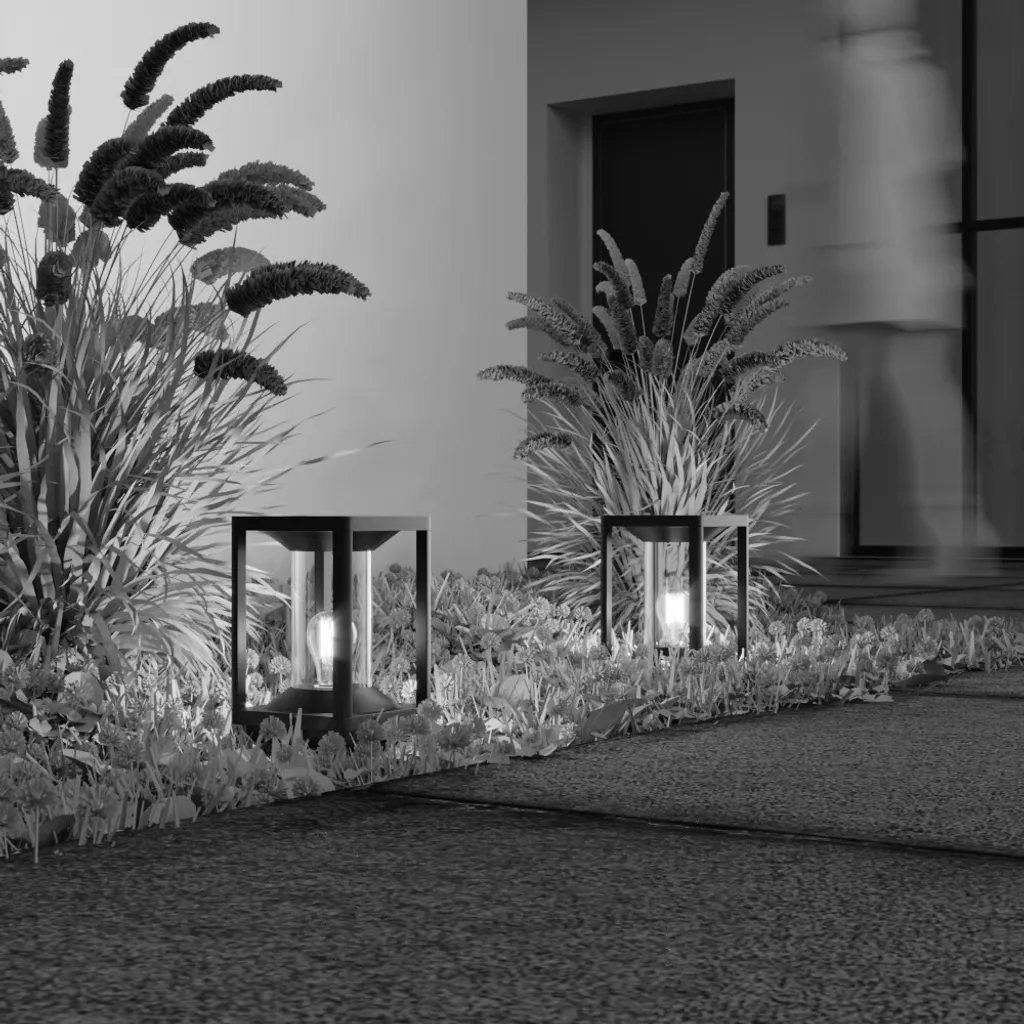 Plinthe Extérieure Anti-Corrosion Graphite E27 - Solution Jardin Noir - 6