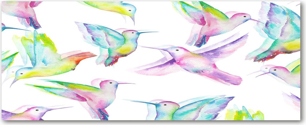 Tulup Leinwandbild - 125x50 cm - Wandkunst - Drucke auf Leinwand - Leinwanddruck - Tiere - Mehrfarbig - Kolibri