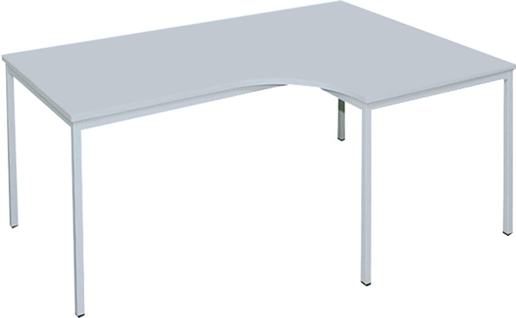Freiformtisch, Winkel rechts, 750 x 1800 x 800/1200 x 800 mm, lichtgrau
