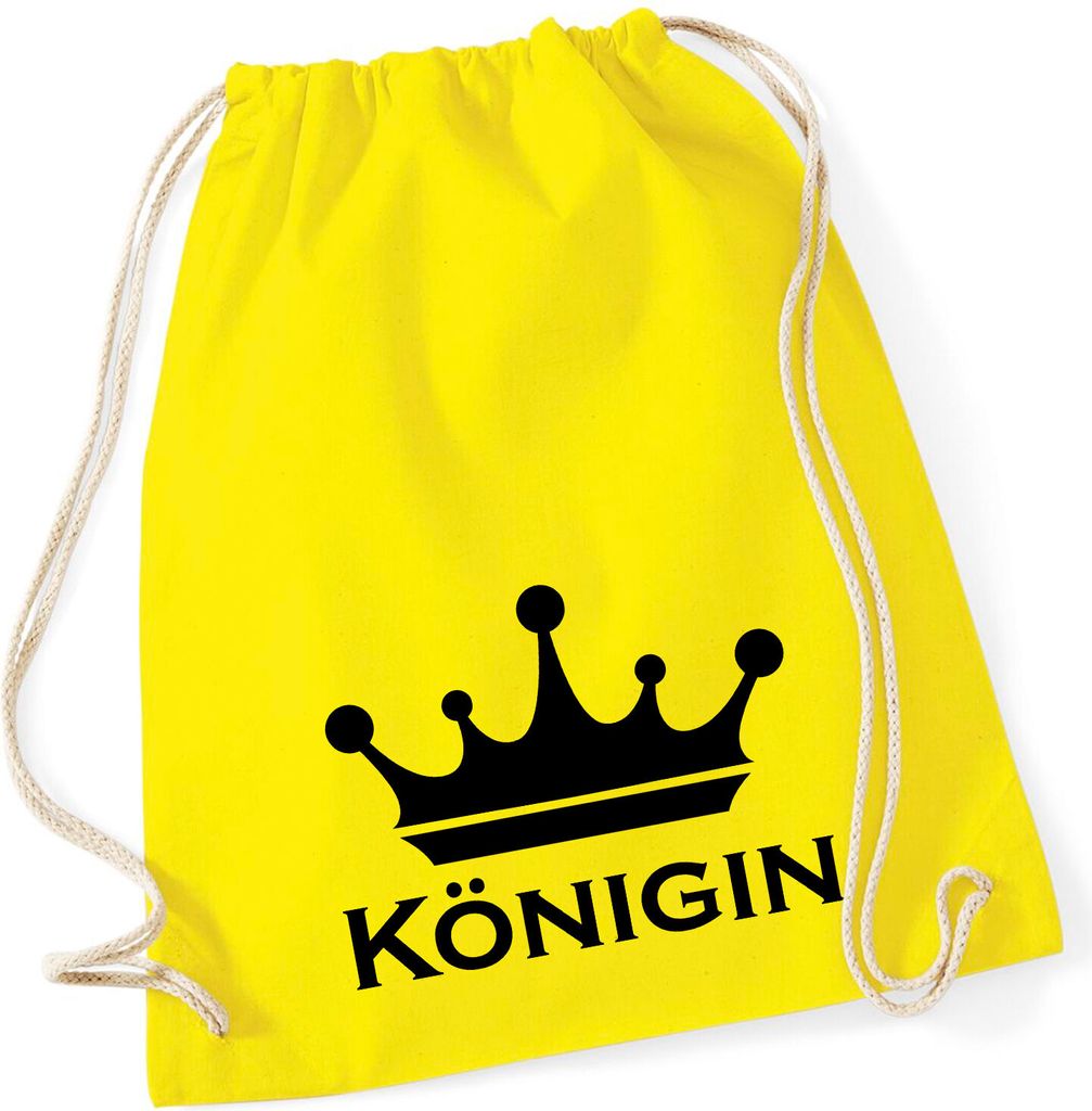 Huuraa Turnbeutel Königin Schützenkönigin 12 Liter Yellow Baumwolle Rucksack Geschenkidee