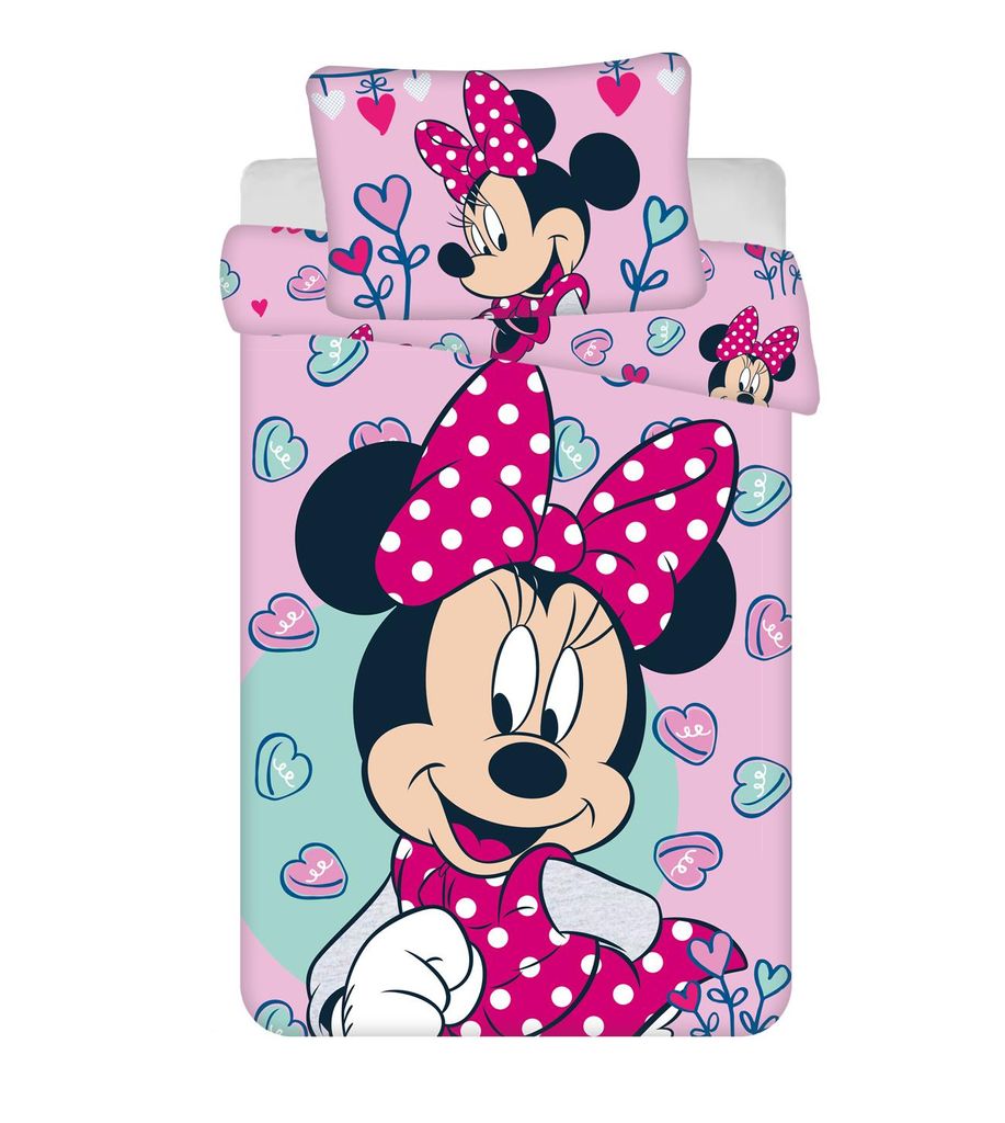 Disney Baby Bettwäsche Minnie Mouse Herz rosa 100 x 135 cm & 40 x 60 cm Bezug 