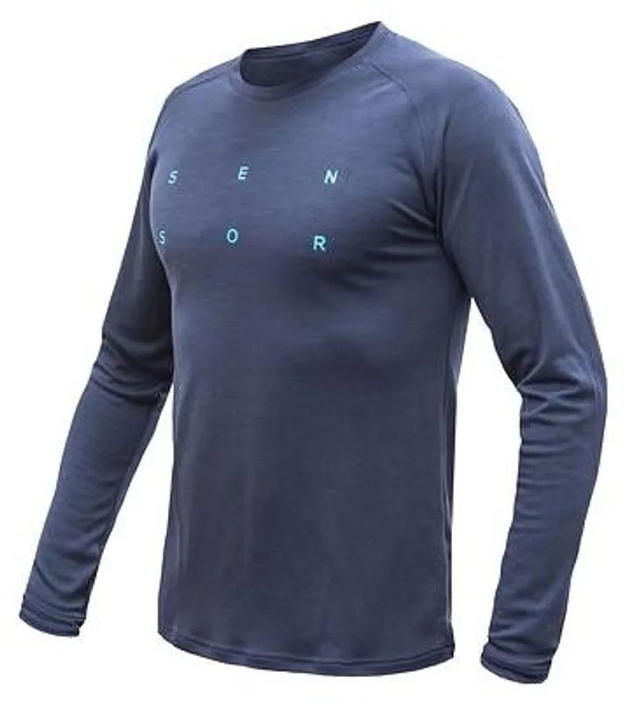 Chemise Homme Sensor Typo Laine Mérinos Bleu Foncé S - Thermique Chic