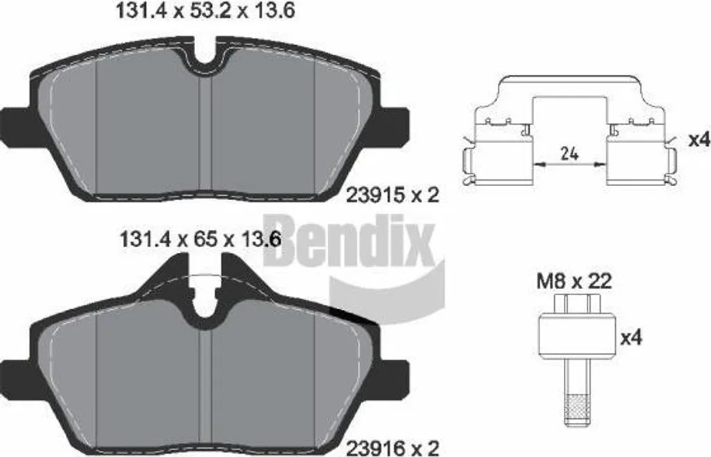Plaquettes BENDIX BPD1602 Haute Friction OE 34106884267 Spécial I3