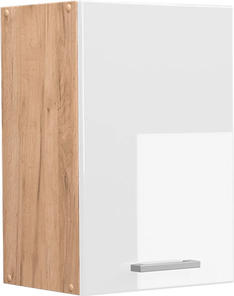 Mobile Pensile Vicco R-Line 40 cm - Bianco Lucido / Quercia Dorata