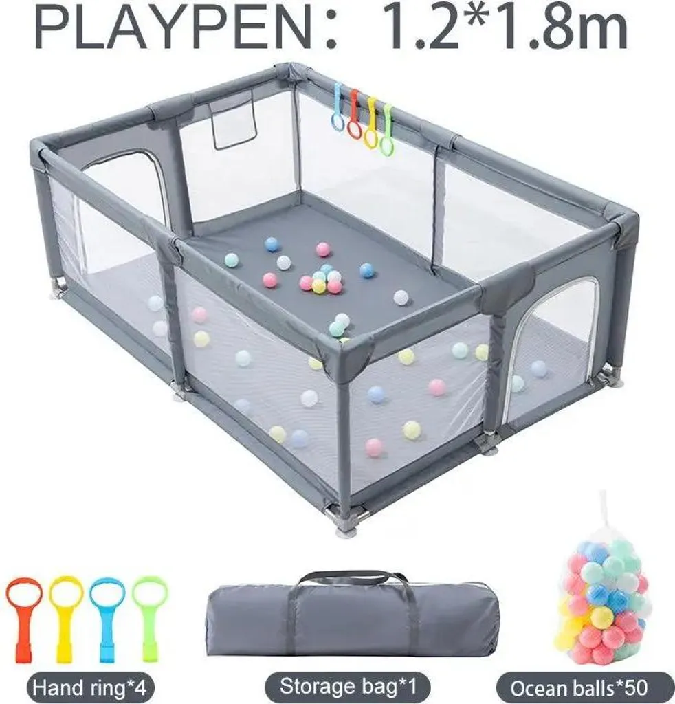 Box Gioco Design 120x180 Grigio - Area Sicura per Salotti Moderni - 2