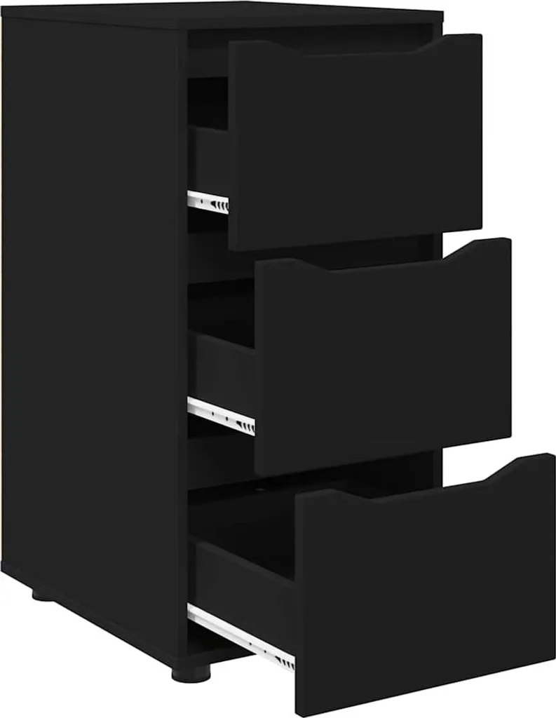 Petit meuble de rangement Noir gain de place pour espaces restreints - 6