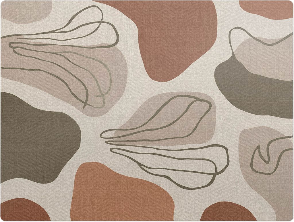 Abstrakte Linien – Bodenschutzmatte – Rutschfest – Schutzmatte für Büro – Vinylmatte – Stuhlunterlage – 120 x 90 cm