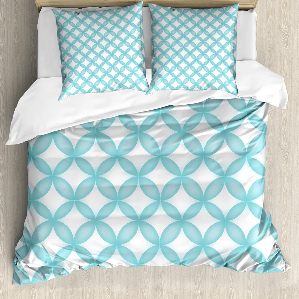 ABAKUHAUS Copripiumino Matrimoniale Marocchino Blu e Bianco Antiacaro