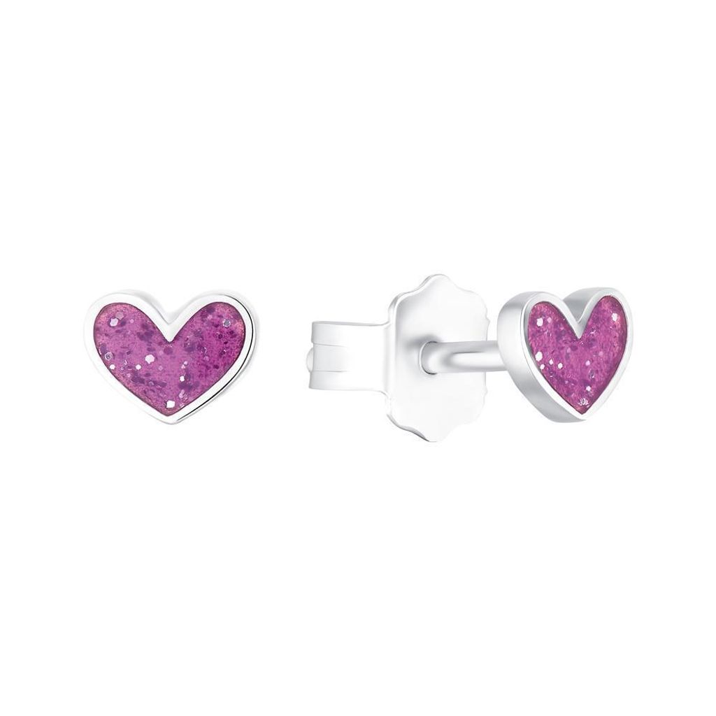 Prinzessin Lillifee Kinder Ohrringe Ohrstecker Silber Herz Emaille 2036441