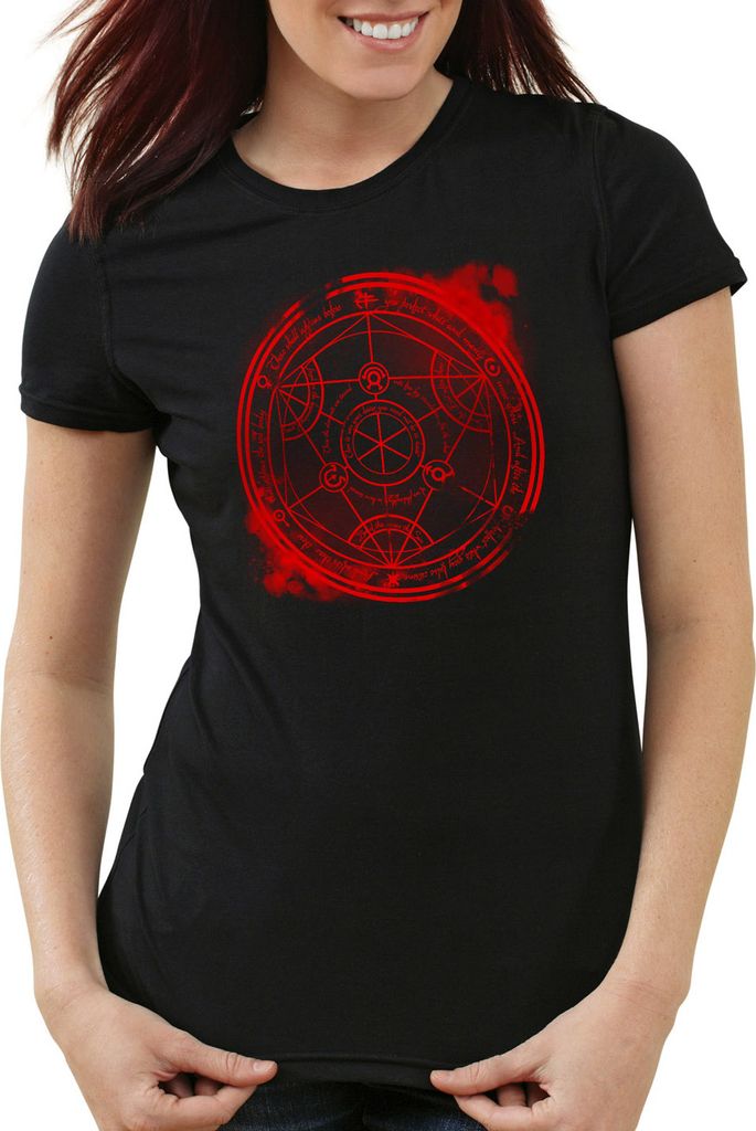 style3 Red Circle Damen T-Shirt Anime Manga Japan Alchemist, Größe:XS
