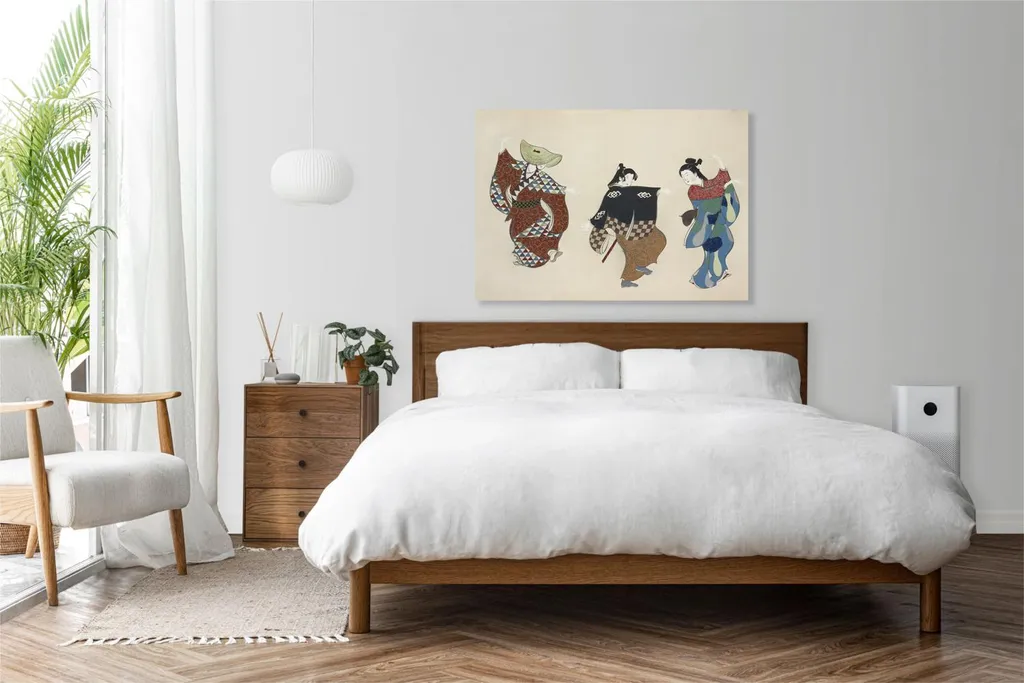 Quadro Su Tela 90x60 Ballerine Sekka - Arredo Giapponese Vintage - 3