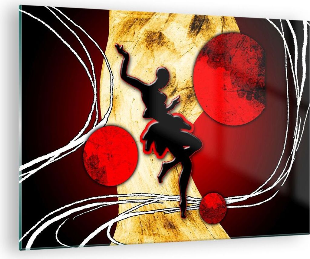 Bilder auf glas - Afrika frau tänzerin wüste - 70x50cm - Glasbilder - Wandbilder - Kunstdruck - zum Aufhängen bereit - Wanddekoration aus Glas -...