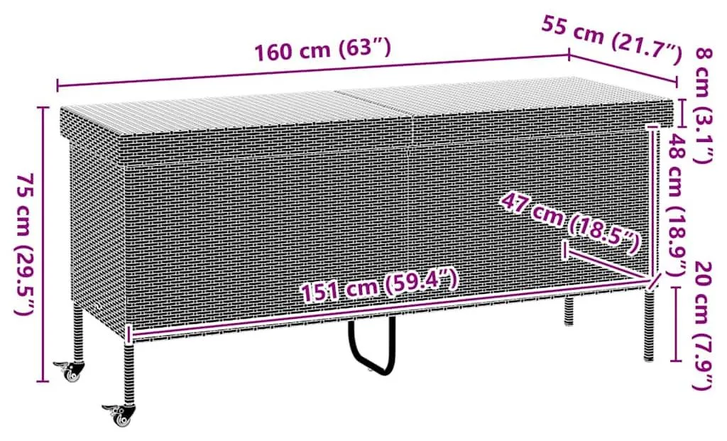 Coffre de jardin roulant 160 cm : fini le désordre sur la terrasse