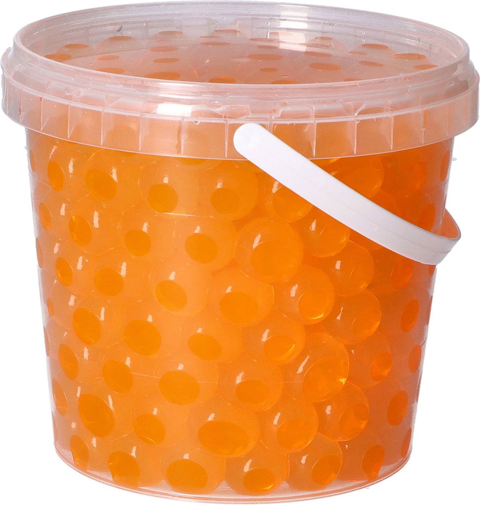 trendfinding 1 Liter Eimer Aqualinos Hydroperlen, Größe 1,5 bis 2,5 cm, Orange