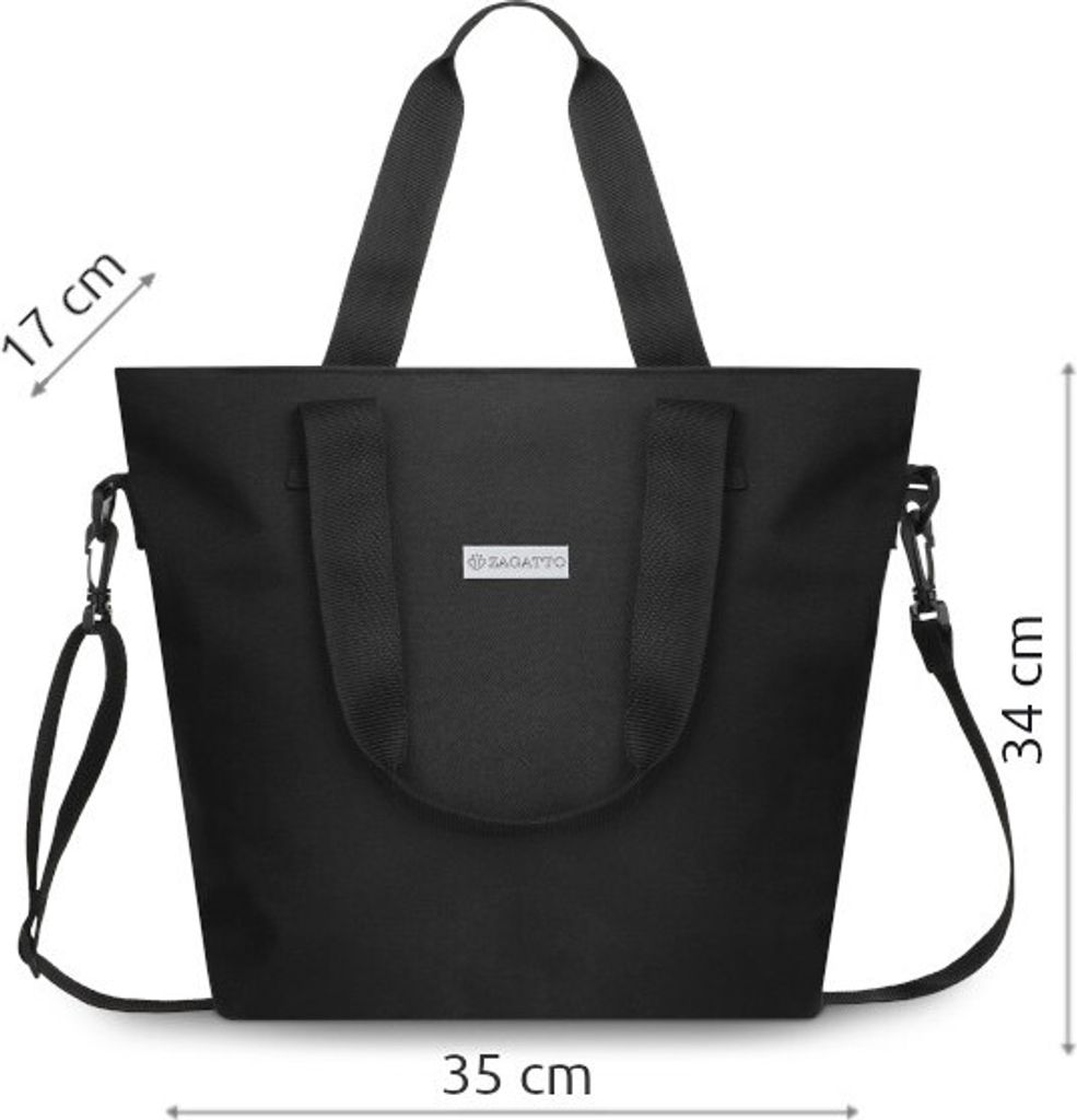 Zagatto Schwarze Umhängetasche ZG740 Damen Shopper Tasche Produktbild 4