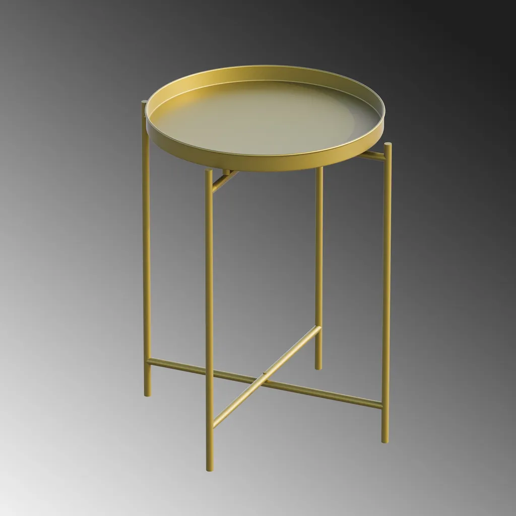 Petite Table d'Appoint Dorée en Métal pour Salon Moderne - Skye Decor - 5