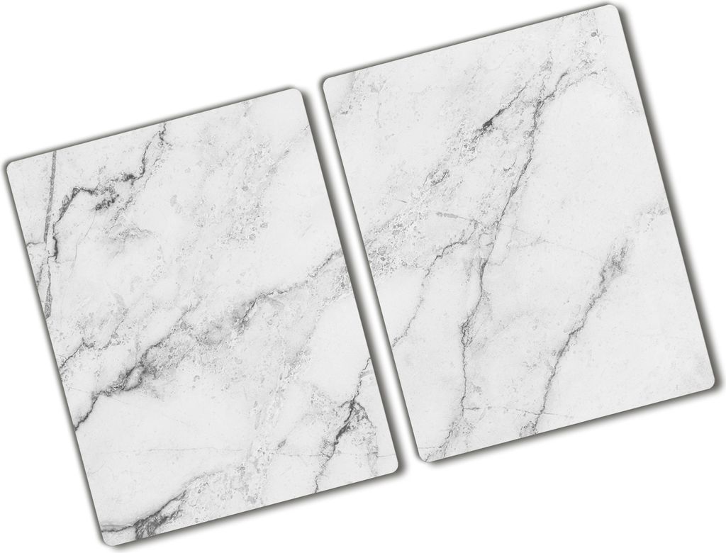 Tulup Glas Herdabdeckplatte - 2x40x52 cm - Glaskeramikkochfeld-Abdeckung Spritzschutz Glasabdeckplatte Kochplattenabdeckung und Schneidebrett - Zwe...