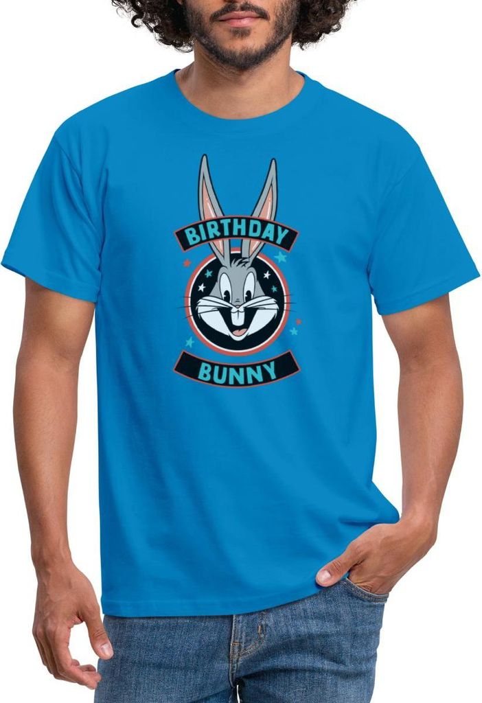 Spreadshirt Looney Tunes Bugs Bunny Geburtstag Birthday Bunny Männer T-Shirt, L, Royalblau