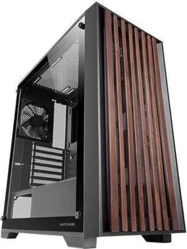 Boîtier PC Moyen Tour Gaming Mars Gaming MC-WOOD en Acier et Verre Noir