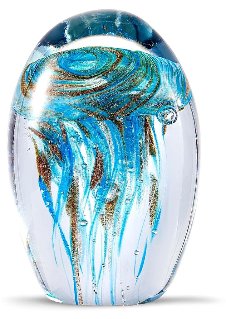 Mundgeblasene Glasmuschelfiguren, Meerestier-Ornament für die Heimdekoration, Meerestier-Kollektion als Geschenk, Glasmuschel (Qualle)