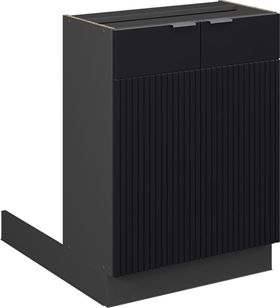 Kücheninsel Vicco Fame-Line Schwarz gestreift 60 cm ohne Arbeitsplatte, Model 50883