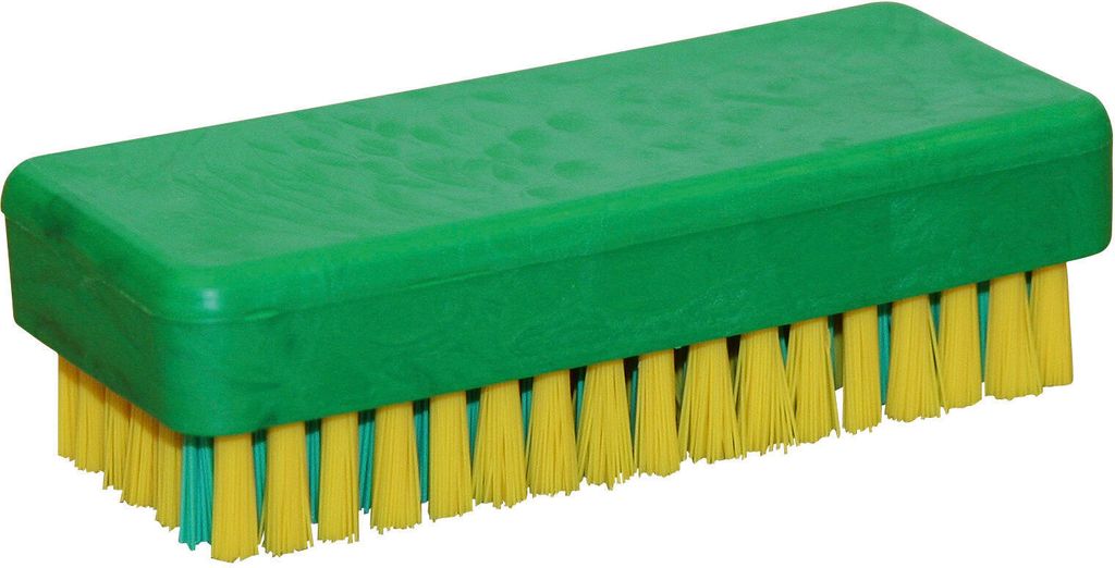 Kerbl Handwerkerbürste mit kräftiger Nagelreihe, Gelb/Grün
