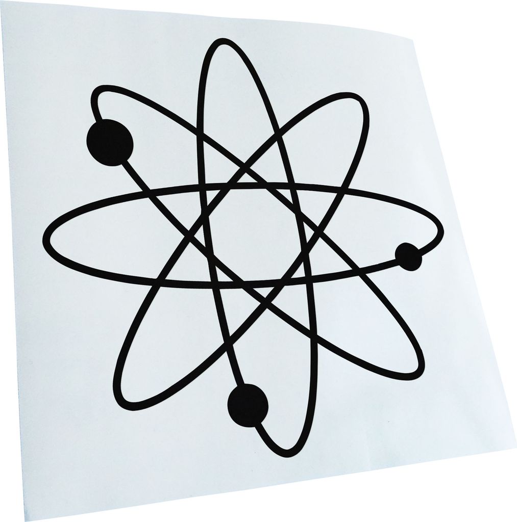 hauptsachebeklebt Kiwistar - Autoaufkleber - Atom Symbol Zeichen Heckscheibe - Aufkleber für Auto Kfz Fahrrad, LKW, Truck Mofa