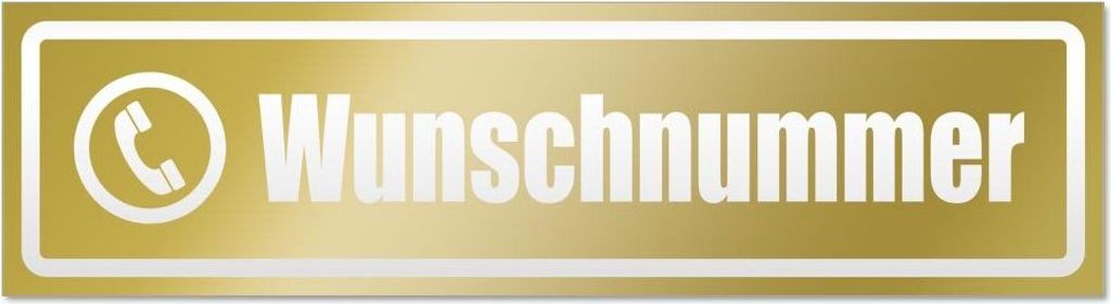 Kiwistar Wunschnummer invertiert Magnetschild Schild magnetisch - 30cm Gold - Magnetfolie für Auto PKW Kfz