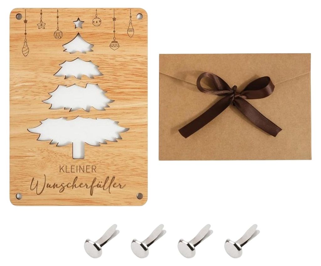 Holzhandwerk mit deutschen Segenssprüchen: Graviertes Geldbaum-Brett, doppelseitig, traditionelles Weihnachtsgeschenk aus Holz