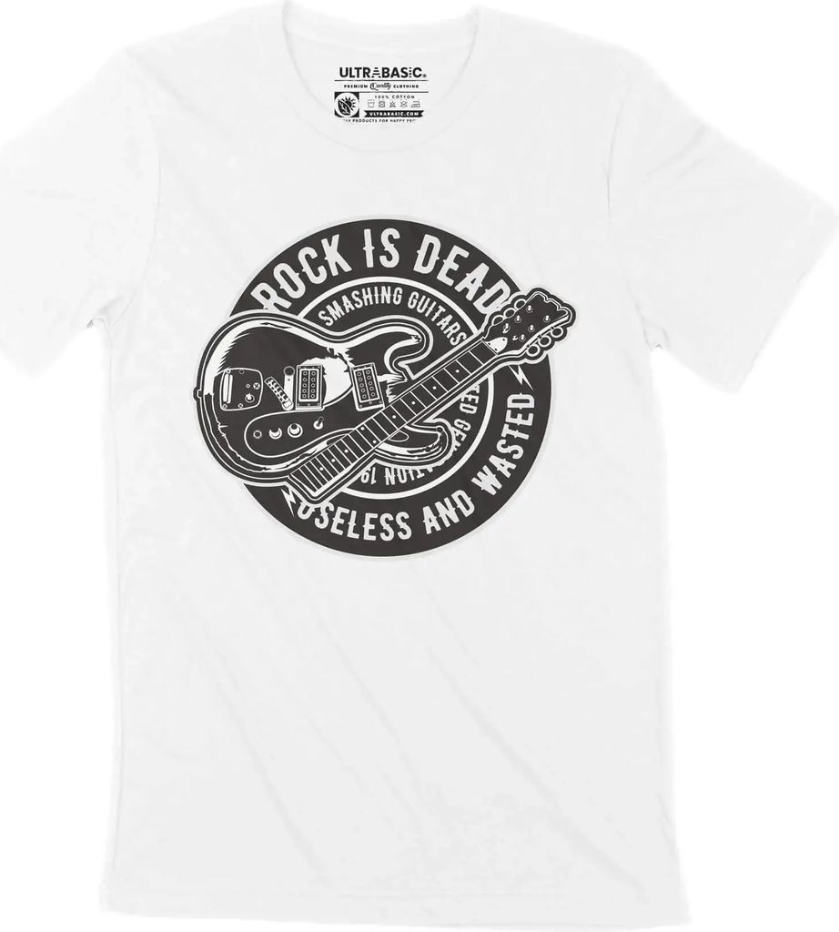 Herren Grafik T-Shirt Rock is dead - schmetternde Gitarren lustige Musik – Rock Is Dead - Smashing Guitars Funny Music – Öko-Verantwortlich Vi...