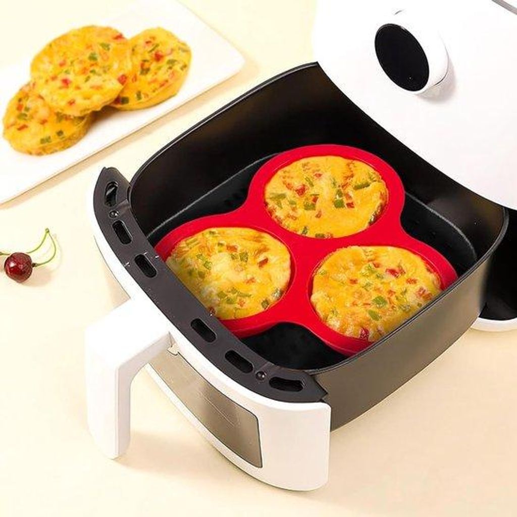 Silikonringe für die Luftfritteuse, 10 cm große runde Muffinringe für Frühstücksbrote, Eierküchlein, Hamburger, Eierquiches und Pfannkuchen