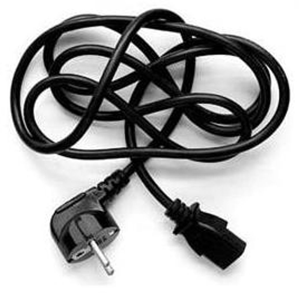 Kabel sieciowy 230V zasilacz, CEE7 (widelec) - C13, 3m, VDE approved, czarny, Logo