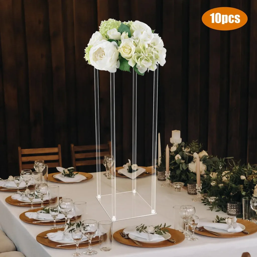 Support de Fleurs pour Mariage et Réception - Colonne Acrylique x10 - 3