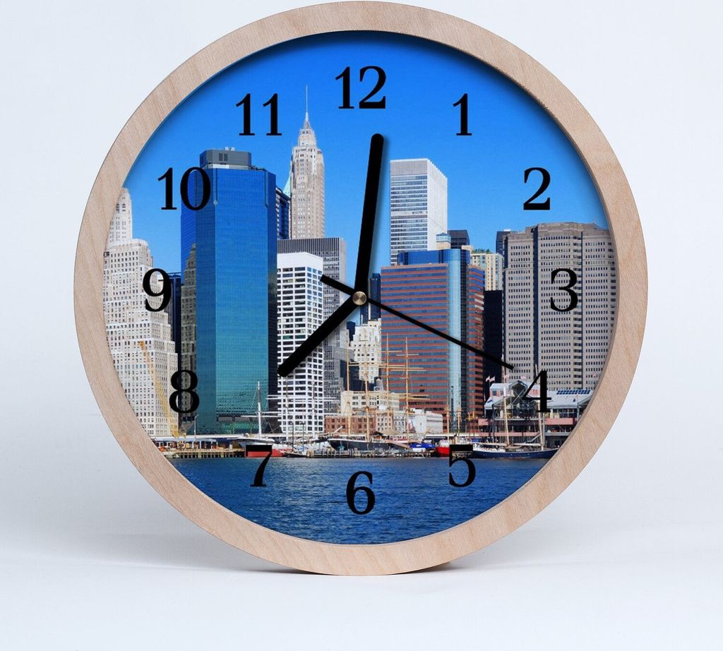 Holzuhr 30fi cm wanduhr - Stadtgebäude Stadt