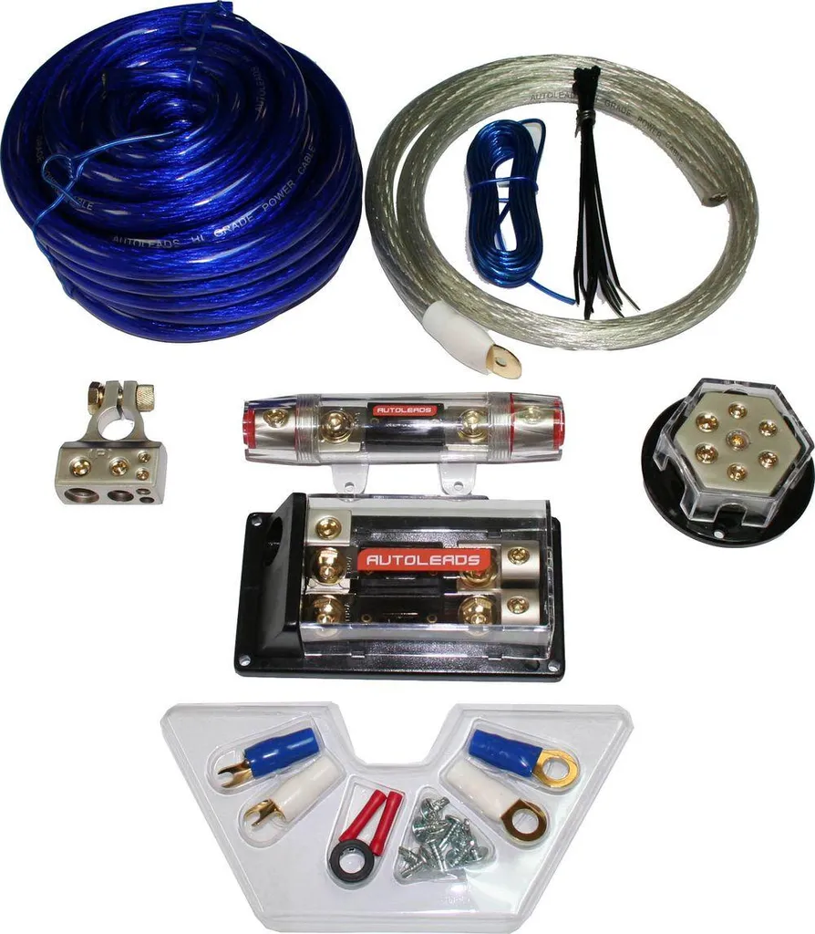 Kit alimentation 5m 170A 2000W pour amplificateur audio de voiture