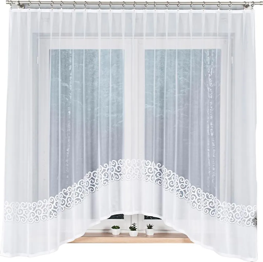 Rideau 300x170 cm Blanc pour Grandes Fenêtres - Collection Jacquard